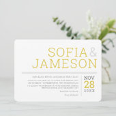 ミニマル結婚シンプルモダンガラシ 招待状 (スタンド正面)