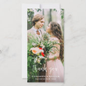 ミニマル結婚スのカスタム新しいのシンプル写真 サンキューカード (正面)