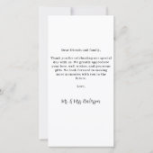 ミニマル結婚スのカスタム新しいのシンプル写真 サンキューカード (裏面)