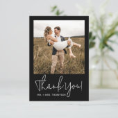 ミニマル結婚スのモダンスクリプスタイリッシュト写真 サンキューカード (スタンド正面)