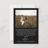 ミニマル結婚スのモダンスクリプスタイリッシュト写真 サンキューカード (裏面)