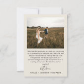 ミニマル結婚スのモダンスクリプスタイリッシュト写真 サンキューカード (裏面)