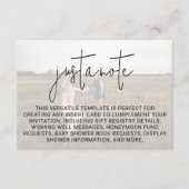 ミニマル結婚スのモダン写真スタイリッシュオーバーレイ エンクロージャーカード (正面)