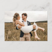 ミニマル結婚スのモダン写真スタイリッシュオーバーレイ エンクロージャーカード (裏面)