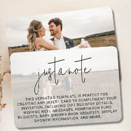 ミニマル結婚スのモダン写真スタイリッシュオーバーレイ エンクロージャーカード