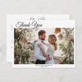 ミニマル結婚スの感謝していプト写真カード ポストカード (正面/裏面)