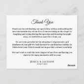 ミニマル結婚スの感謝していプト写真カード ポストカード (裏面)