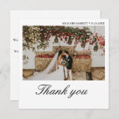 ミニマル結婚スクエアサンキューカード (正面/裏面)