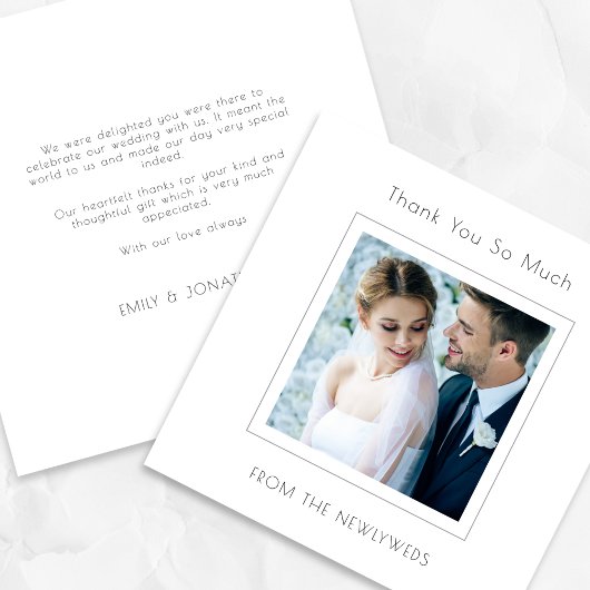 ミニマル結婚スクエア写真 カード