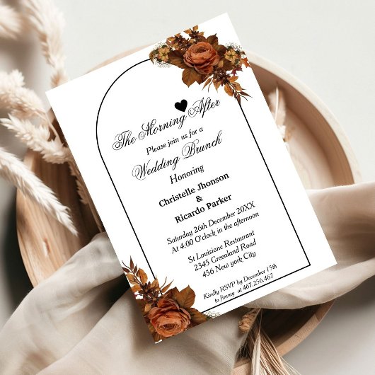 ミニマル結婚スクリプトorangeのブランチパーティー 招待状