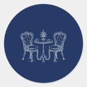 ミニマル結婚ススケッチの夕食夜 ラウンドシール (正面)