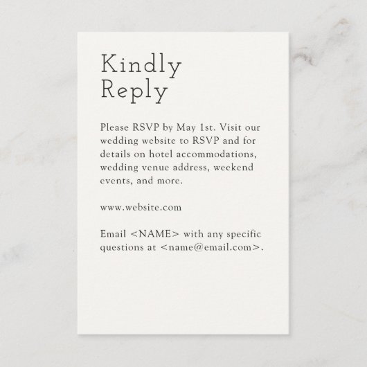 ミニマル結婚スソフト 出欠カード (正面)