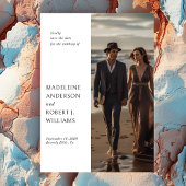 ミニマル結婚スリム写真テンプレート救の日付 セーブザデート