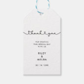 ミニマル結婚ス手書きの贈り物ラベル ギフトタグ (正面)