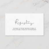 ミニマル結婚ス手書き登録カード エンクロージャーカード (正面)