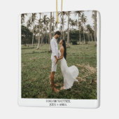 ミニマル結婚タイプライターの写真 セラミックオーナメント (左)