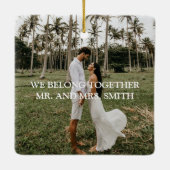 ミニマル結婚タイプライターの写真 セラミックオーナメント (裏面)