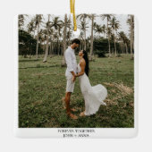 ミニマル結婚タイプライターの写真 セラミックオーナメント (正面)