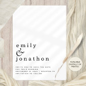 ミニマル結婚タイポグラフィ白黒結婚ズ セーブザデート