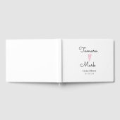 ミニマル結婚ハートのシンプルスクリプト ゲストブック (全面)