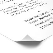 ミニマル結婚ハート座席表 ポスター (コーナー)