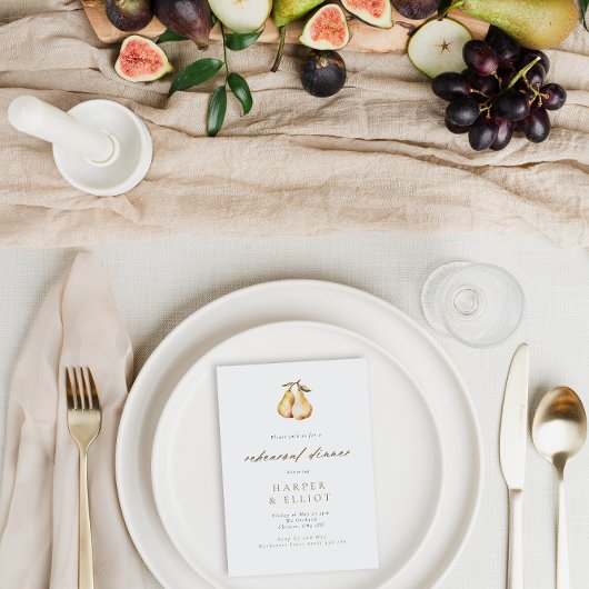 ミニマル結婚ピアーズのリハーサルディナー 招待状