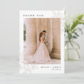 ミニマル結婚フローラサンキューカード 招待状 (スタンド正面)