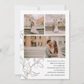 ミニマル結婚フローラサンキューカード 招待状 (裏面)