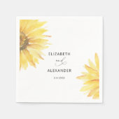 ミニマル結婚ムひまわり スタンダードカクテルナプキン (正面)