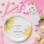 ミニマル結婚ムひまわり ペーパープレート (パーティー)