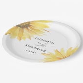ミニマル結婚ムひまわり ペーパープレート (アングル)