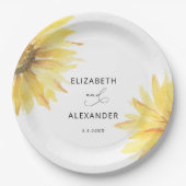 ミニマル結婚ムひまわり ペーパープレート (正面)