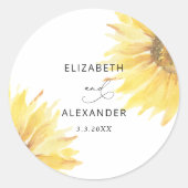ミニマル結婚ムひまわり ラウンドシール (正面)