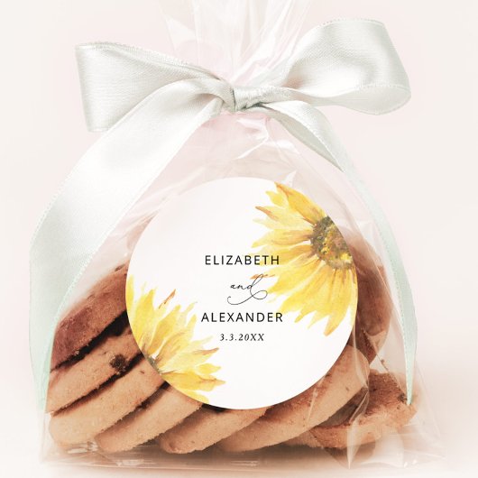 ミニマル結婚ムひまわり ラウンドシール