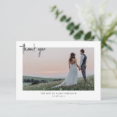 ミニマル結婚ム写真 サンキューカード (スタンド正面)