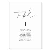 ミニマル結婚ム手書き座席表カード テーブルナンバー (正面)