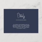 ミニマル結婚ム書道のネイビーブルー エンクロージャーカード (正面)