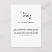 ミニマル結婚ム書道の白 エンクロージャーカード (正面)