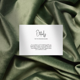 ミニマル結婚ム書道の白 エンクロージャーカード