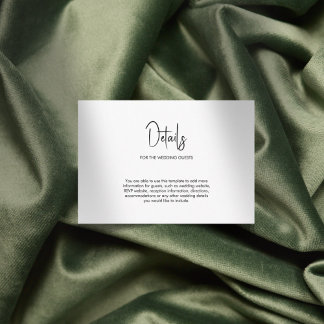 ミニマル結婚ム書道の白 エンクロージャーカード