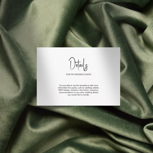 ミニマル結婚ム書道の白 エンクロージャーカード