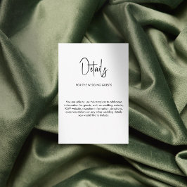 ミニマル結婚ム書道の白 エンクロージャーカード