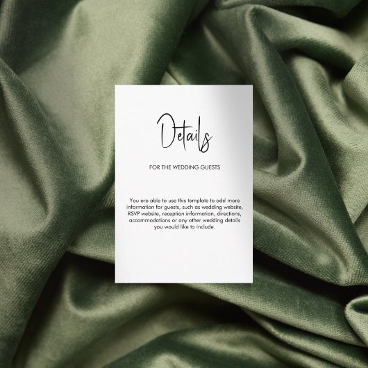 ミニマル結婚ム書道の白 エンクロージャーカード