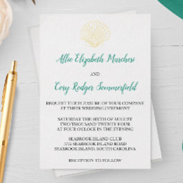 ミニマル結婚ム・シーシェル 箔招待状