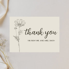 ミニマル結婚ムBeige サンキューカード