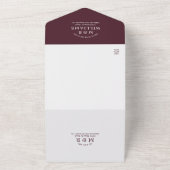 ミニマル結婚ムBurgundy オールインワン招待状 (外側)