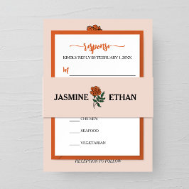 ミニマル結婚ムMarigold 招待状ベリーバンド