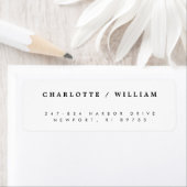 ミニマル結婚モダンタイポグラフィ差出人住所 ラベル (インサイチュ)