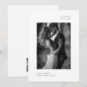 ミニマル結婚モダン写真救のThe Photo セーブザデート (正面/裏面)