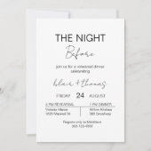 ミニマル結婚リのリハーサル前夜のディナー 招待状 (正面)